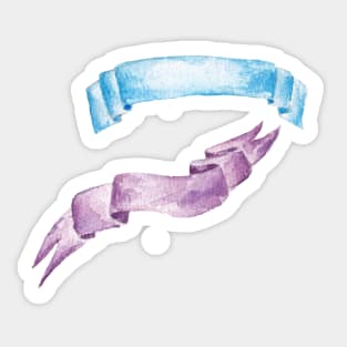 Watercolor ribbon Sticker